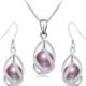 100% Natural Freshwater Pearl Jewelry Sets For Women Fashion 925 Sterling Silver Earrings&Pendant Wedding Jewelry