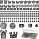 1034 Pieces King Crown Charm Rhinestone Bead Round Ball Zircon Bead Hexagon Big Hole Spacer Bead Diamond Cutting Cube Bead for DIY Chain Bracelet Jewelry Making (Black)