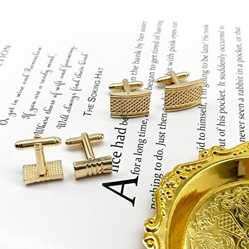 12 Pairs Cufflinks for Men Classic Tone Cuff Links Silver Black Striped Disc Square Rectangle Cuff Links Shirt Suit Men’s Cufflinks For Wedding Groom Business Elegant Gift