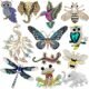 12 Pcs Women Brooches Bulk Set Rhinestone Crystal Vintage with Hummingbird Owl Elephant Peacock Bee Brooch Pin Animal Shape Butterfly Pins for Women Girls Christmas Gifts