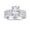 2 Carat Oval Engagement Rings Set for Women | Cubic Zirconia Wedding Sets | Wedding Band Ring | Promise Rings for Her 18K White Gold Plated Jewelry Gifts Size 4-11