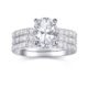 2 Carat Oval Engagement Rings Set for Women | Cubic Zirconia Wedding Sets | Wedding Band Ring | Promise Rings for Her 18K White Gold Plated Jewelry Gifts Size 4-11