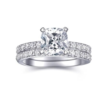 2 Carat Round 3PCS / 2PCS / 1PCS Engagement Ring for Women | Wedding Rings | Fake Diamond Ring | 18K White Gold Women's Band Ring Size 4-11