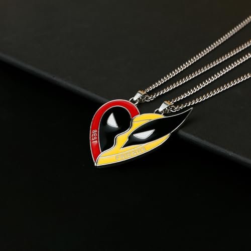2Pcs Best Friend Necklace Half Heart Pendant Friendship Necklace for Men Women Halloween Gifts Matching Halloween Cosplay Costume as BFF Necklace Couples Jewelry Accessories for...