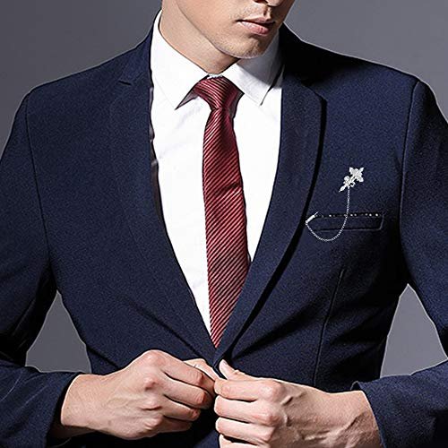 3 Packs Men's Brooch Lapel Pin Crown Rudder Cross Badge Hanging Chains Collar for Career Suit Tuxedo of Shirts Tie Hat Scarf for Boyfriend Father Birthday Silver