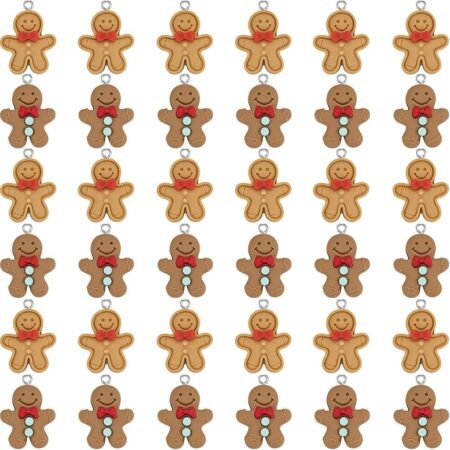 36 Pcs Gingerbread Man Snowman Christmas Ornaments Gingerbread Figurines Xmas Tree Decorations Cartoon Snowman Pendant Charms Hanging Decor for DIY Bracelet Necklace Jewelry...