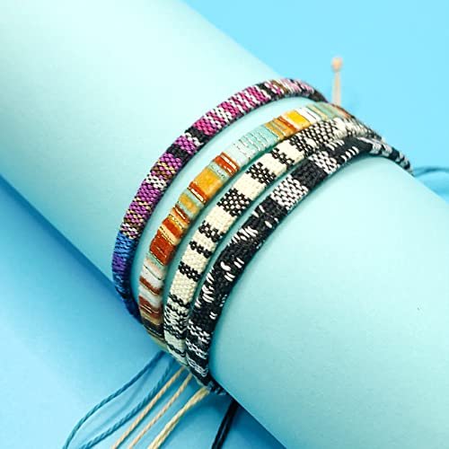 5 Pcs Surfer Beach Bracelet Men Women, Bracelets For Men, Handmade Boho Ankle Bracelet Summer Hippie Jewelry Beachy Braided Bracelets Adjustable,Unisex Rope String Anklet...