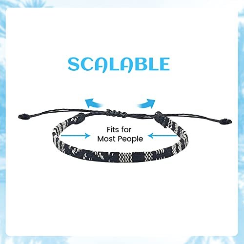 5 Pcs Surfer Beach Bracelet Men Women, Bracelets For Men, Handmade Boho Ankle Bracelet Summer Hippie Jewelry Beachy Braided Bracelets Adjustable,Unisex Rope String Anklet...