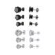 6 Pair titanium and Stainless Steel Mens Womens Stud Earrings Set Black and Clear Round Cubic Zirconia Inlaid Pierced Hypoallergenic 3-5mm(12PCS,3 Pairs Black,3 Pairs Clear)