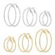 6 Pairs Stainless Steel gold silver Plated Hoop Earrings for Women, Hypoallergenic Hoops Women's Earrings Loop Earrings Set