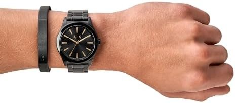 A|X Armani Exchange Men's Watch with Three-Hand Analog Display and Stainless Steel or Leather Band, Watch for Men
