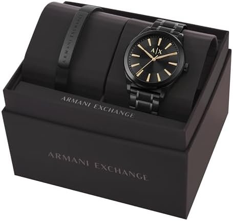 A|X Armani Exchange Men's Watch with Three-Hand Analog Display and Stainless Steel or Leather Band, Watch for Men