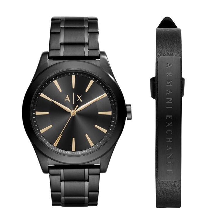 A|X Armani Exchange Men's Watch with Three-Hand Analog Display and Stainless Steel or Leather Band, Watch for Men