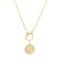 Aobei Pearl 18K Gold Moon Star Lion Evil Eye Pendant Necklace Medallion Paperclip Chian Choker Layering Jewery for Women