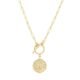 Aobei Pearl 18K Gold Moon Star Lion Evil Eye Pendant Necklace Medallion Paperclip Chian Choker Layering Jewery for Women
