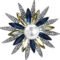 Austrain Crystal Geometry Flower Brooch Pins with Simulated Pearl Bouquet Jewelry Accessories for Women