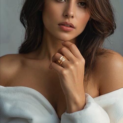 Barzel 18K Gold Plated Statement Ring For Women, Trendy Statement Ring, Sizes 5-10 - Made in Brazil