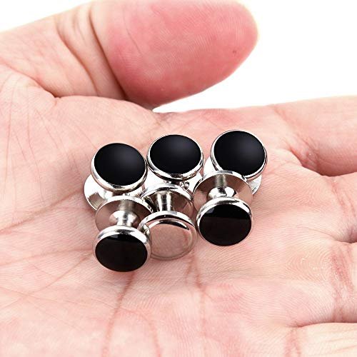 Best Gift for Men Rovtop Mens Cufflinks and Studs, Tuxedo Shirt Cufflinks and Studs Set for Men, Brass Cuff Links and Shirt Studs for Wedding/Banquet/Ceremony/Business