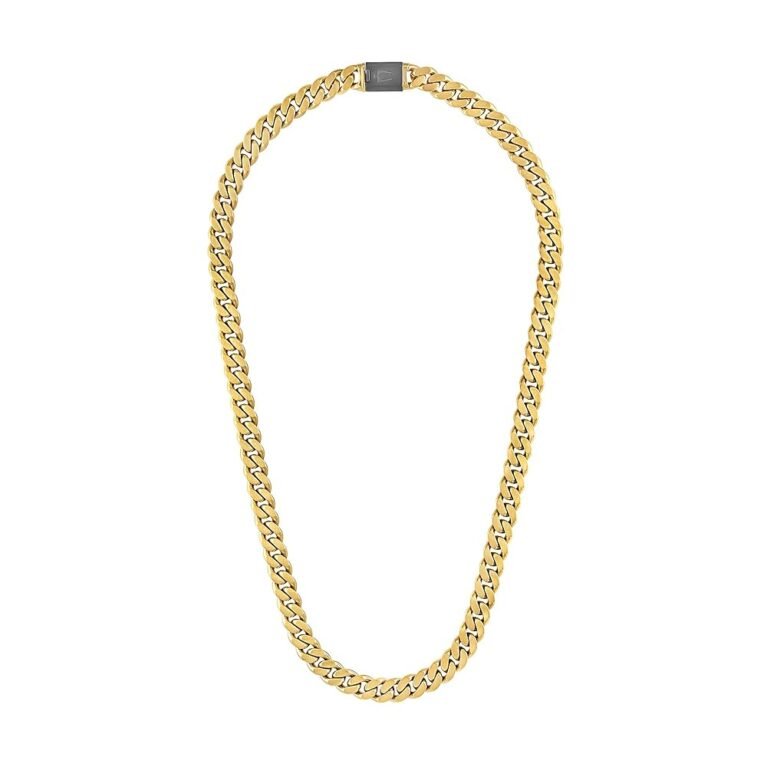 Bulova Men's Jewelry Classic Gold Tone Stainless Steel Curb Chain Necklace, 10mm, Length 24" Style:BVC1056-GOSTNA