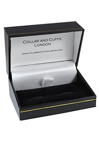 COLLAR AND CUFFS LONDON - HOCHWERTIGE Manschettenknöpfe mit Geschenk Box - Abakus - Stilvolle Messing - Silber Farbe - Mathe Zählen Rechteck Taschenrechner Lehrer