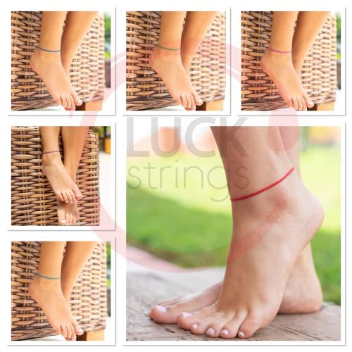 Cord Anklet for Men Women Teen Adult Unisex - Ankle Bracelet Surfer Beach String Anklets Waterproof Adjustable Jewelry Unisex Summer Accessories (one size, Red)