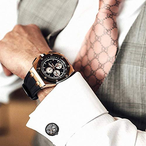 Cufflinks Steampunk Watch Movement Shape Cufflinks for Men Mens Shirt Vintage Gears Watch Cuff Links Business Wedding Gifts with Gift Box