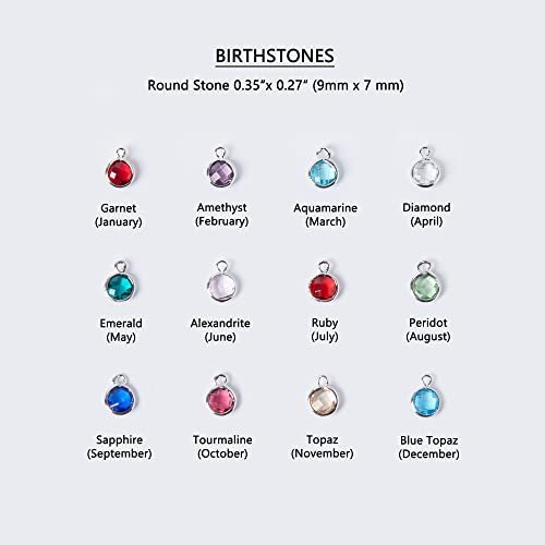 Custom Birthstone Name Necklace Personalized for Women Girls Birthday Gold Plated Gemstone Pendant Jewelry for Mom Engraved Necklace Handmade Customized June Anniversary Grandma...