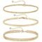 DEARMAY Gold Ankle Bracelets for Women Waterproof 3Pcs 14K Gold Plated Anklets Layered Cuban Link Chain Herringbone Dainty Cute Anklets Set Pack Summer Beach Jewelry Gift for Women