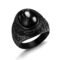 Dochais Retro Tiger Eye Stone Mens Rings, Black Onyx Rings for Men Stainless Steel Ring Oval Biker Ring for Mens Jewelry