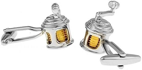 Dreidimensionale Angeln Angelrolle Silber und Gold Fisch Geschenk Manschettenknöpfe von CUFFLINKS DIRECT