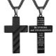 DuoDiner 18+2 Inch Cross Necklace Bible Verse Stainless Steel American Flag Pendant Chain for Men Jewelry Gift