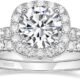 EAMTI 1.25CT 925 Sterling Silver Bridal Rings Sets Cubic Zirconia Halo CZ Engagements Rings Wedding Bands for Women Promise Rings for her Size 4-11