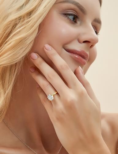 EAMTI 3CT 925 Sterling Silver Engagement Rings Oval Cut Solitaire Cubic Zirconia CZ Wedding Promise Rings for Her Wedding Bands for Women Size 3-11
