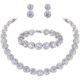 EVER FAITH Round Cut Cubic Zirconia Tennis Luxury Necklace Bracelet Earrings Set for Women