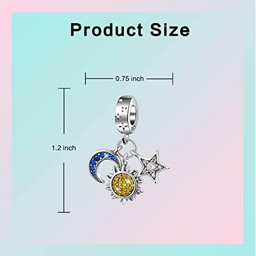 Family Love Mother Daughter Grandma Charm 925 Sterling Silver fits Bracelets Necklace Pendant Bead Charms Jewelry Gift for Women Family Friends