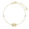 FANCIME Real Solid 14K Yellow Gold Lotus Flower Bracelet with 4mm Freshwater Pearls Luxury Adjustable Bracelet Real Pearl Fine Jewelry for Women Wife Daughter 6.7’’+1.2’’...