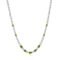 FANCIME Sterling Silver Created Peridot Tennis Necklace August Birthstone Necklace with 4mm Cubic Zirconia 6 * 8mm Oval Peridot Luxury Fine Jewelry for Women 18"