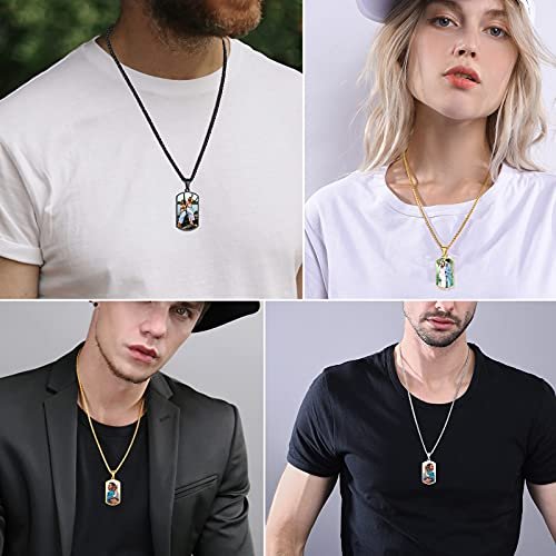 FindChic Creative Photo Necklace Personalized for Men Women Dog Tag/Square/Round/Angel Wing/Cat/Oval Shaped Stainless Steel/18K Gold Plated Picture Pendant Custom Text Memorial...