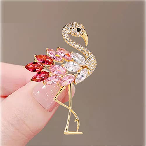 Flamingos Wild Animal Brooch Lapel Pin Women's Rhinestone Crystal Graceful Enamel Bird Brooch Brooch Pin for Women Girls Fashion Dress Hat Bag Suit Tie Wedding Accessories...