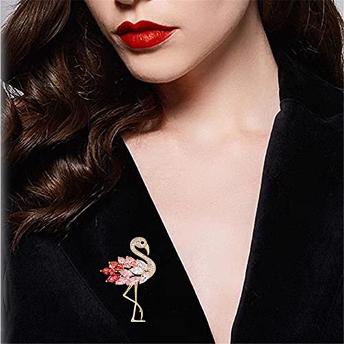 Flamingos Wild Animal Brooch Lapel Pin Women's Rhinestone Crystal Graceful Enamel Bird Brooch Brooch Pin for Women Girls Fashion Dress Hat Bag Suit Tie Wedding Accessories...
