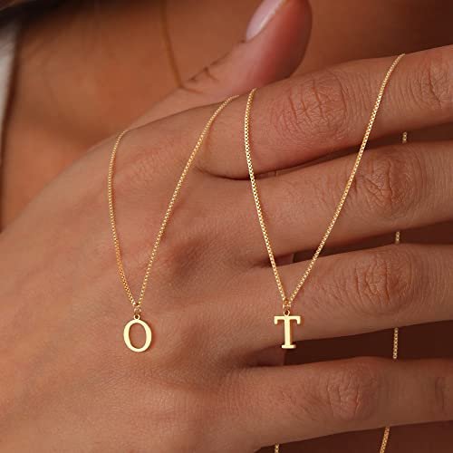 Foxgirl Gold Initial Necklaces for Women, Dainty Gold Letter Necklace Tiny A-Z Pendant Choker Necklace Trendy Cute Personalized Monogram Name Necklace Gold Jewelry Necklace for...