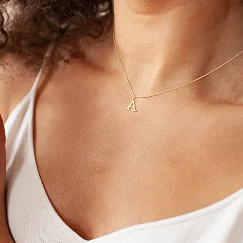 Foxgirl Gold Initial Necklaces for Women, Dainty Gold Letter Necklace Tiny A-Z Pendant Choker Necklace Trendy Cute Personalized Monogram Name Necklace Gold Jewelry Necklace for...