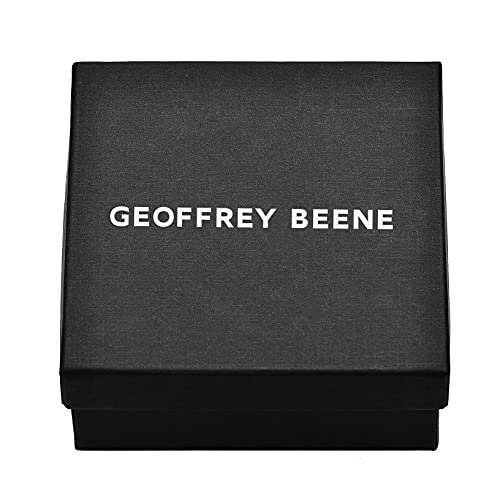 Geoffrey Beene Men's Braided Genuine Leather Bracelet with Stainless Steel Closure