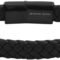 Geoffrey Beene Men's Braided Genuine Leather Bracelet with Stainless Steel Closure