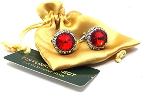 Große Manschettenknöpfe mit rubinroter Farbe Swarovski Crystals Mens Gift Manschettenknöpfe von CUFFLINKS DIRECT