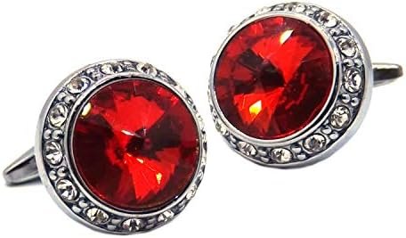 Große Manschettenknöpfe mit rubinroter Farbe Swarovski Crystals Mens Gift Manschettenknöpfe von CUFFLINKS DIRECT