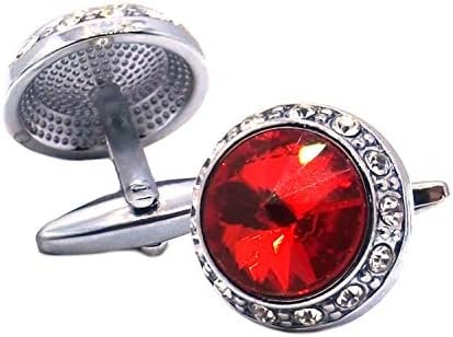 Große Manschettenknöpfe mit rubinroter Farbe Swarovski Crystals Mens Gift Manschettenknöpfe von CUFFLINKS DIRECT