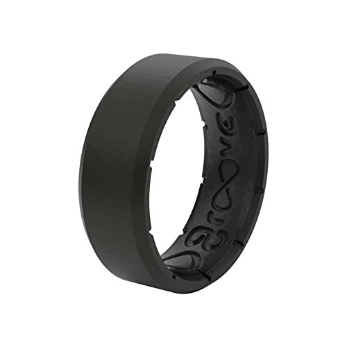 Groove Life Edge Silicone Ring - Breathable Rubber Wedding Rings for Men, Lifetime Coverage, Unique Design, Comfort Fit Ring