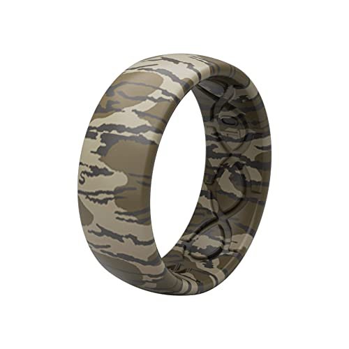 Groove Life Mossy Oak Camo Silicone Ring Breathable Rubber Wedding Rings for Men, Lifetime Coverage, Unique Design, Comfort Fit Ring