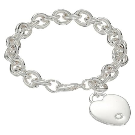 GUESS "Basic" G Logo Heart Link Bracelet